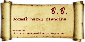 Bozmánszky Blandina névjegykártya